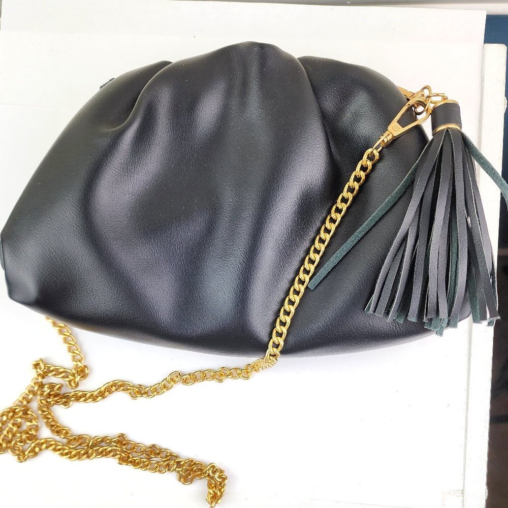 Understated Leather Black Clutch Crossbody Women's Purse